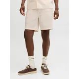 JACK & JONES "JPSTJAIDEN WAVY JOGGER SHORTS REG SN", Herren, Gr. S, N-Gr, cloud dancer, Web, Obermaterial: 100% Baumwolle, unifarben, relaxed fit kniefrei, Hosen Shorts, Baumwolle, locker geschnitten