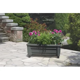 KHW Bewässerungsblumenkasten Calypso 79 x 34 x 33 cm anthrazit inkl. Rollen
