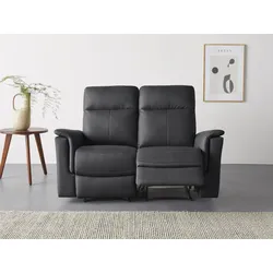 2-Sitzer HOME AFFAIRE "Southbrook", schwarz, B:144cm H:99cm T:92cm, Echtleder 100% Echtleder, Kunstleder 100% Polyurethan, Sofas, mit manueller und elektrischer Relaxfunktion