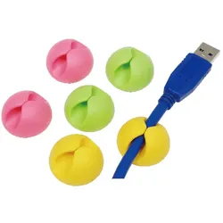 LogiLink Cable Organizer - Kabel - Organizer - grün, orange, pink (Packung mit 6