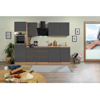 Respekta Küchenzeile Lorena 280 cm grau