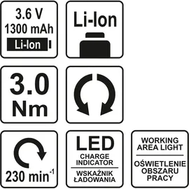 Yato Akku-Bohrschrauber 3,6 V inkl. 1 x 1,3 Ah