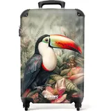 NoBoringSuitcases.com Handgepäck Koffer, Reisekoffer, Reisetasche mit Rollen, TSA Schloss, Hartschalenkoffer, Koffer Handgepäck, Handgepäck Trolley 55x40x20, Handgepäck 55x40x20 cm (Tukan - Grün)