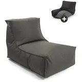 mokebo Sitzsack mit Schutzhülle für Kinder & Erwachsene 'Der Sundowner', Bean Bag mit Füllung oder Bodenkissen für Indoor & Outdoor, auch als Liegekissen, Relaxliege oder Liege in Anthrazit