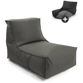 mokebo Sitzsack mit Schutzhülle für Kinder & Erwachsene 'Der Sundowner', Bean Bag mit Füllung oder Bodenkissen für Indoor & Outdoor, auch als Liegekissen, Relaxliege oder Liege in Anthrazit