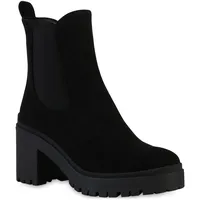 VAN HILL Chelsea Boots Helena in Schwarz Velours -