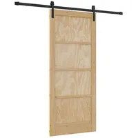 vidaXL Schiebetür rechts 86 x 198,5 cm Schwarz
