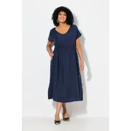 Ulla Popken Damen große Größen Übergrößen Plus Size Maxikleid, Tunnelzug, V-Ausschnitt, ärmellos Universum 58+ 838835730-58+ - 58-60