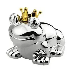 ZILVERSTAD Spardose Froschkönig silber