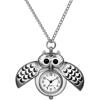 Avaner Eulen Taschenuhr Halskette Damen und Herren Analog Quarz Kettenuhr Lovely Pocket Watch mit Kette als Weihnachten Geschenk für Mädchen Girls