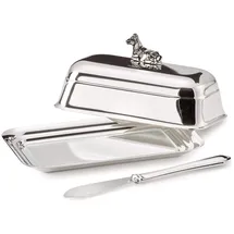 Edzard Butterdose Kuh 8x13 cm, silberfarben