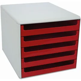 M&M Schubladenbox 28,5 x 35,7 cm 5-tlg. rot