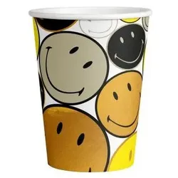 Party Pappbecher 250 ml 8 Stück Smiley