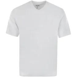 hajo Herren T-Shirt, 2er Pack - Basic, Kurzarm, V-Ausschnitt, Baumwolle, uni Weiß 5XL