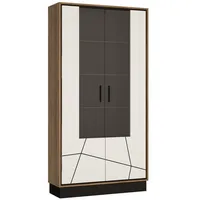 Lomadox Vitrinenschrank Standvitrine Vitrine mit 2 Türen Eiche Nb.