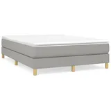 vidaXL Boxspringbett mit Matratze Hellgrau 140x200 cm Stoff