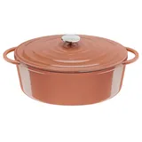 Tefal Lov Gusseisen ovaler Bräter 34 cm terracotta orange