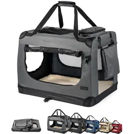 LIONTO Hundetransportbox 101 x 69 x 70 cm Grau