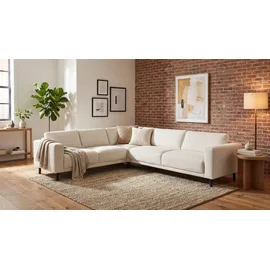 Home Affaire Ecksofa HOME AFFAIRE "Sveeva, L-Form, B.288 cm, schwarze Metallfüße", creme, B:288cm H:78cm T:243cm, 100% PES, Sofas, Ecksofa, langlebiger Webstoff, mit Wellenunterfederung, viele Farben