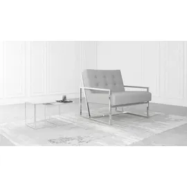 S-Style Loungesessel Elfriede Bouclé 84 x 81 x 89 cm Grau/Silber