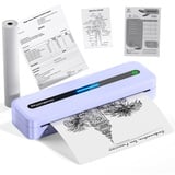 Phomemo M832 Thermodrucker, Monochromdrucker Unterstützen 210x297mm A4 Thermopapier, Mobiler Drucker A4 für Unterwegs Kompatibel mit Android und iOS für Phone & Laptop, Lila