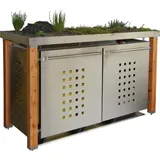 Reinkedesign Mülltonnenbox Typ-HW, 3x 120l, Türfarbe Edelstahl