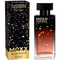 Mexx Black & Gold Limited Edition Woman Eau de Toilette, sinnlich-blumiger Damenduft, 30ml