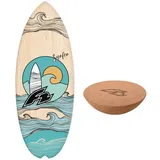 F2 Set Balance Board Halfshell 88x32cm mit Kork Halbkugel braun NO SIZE