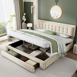 stilvora Polsterbett 160 x 200 cm Beige