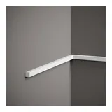PROVISTON Zierleiste 15 x 15 x 2000 mm Wandleiste Polystyrol Weiß, Kleben, Polystyrol weiß