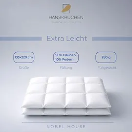 HANSKRUCHEN GmbH HANSKRUCHEN Nobel House Daunendecke Sommer, 90% Daunen / 10% Federchen, 135 x 220 cm