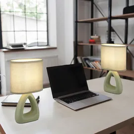 GLOBO Tischleuchte Keramik Grün