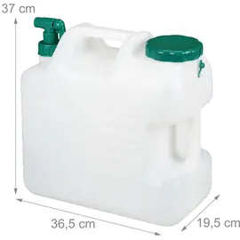 Relaxdays Wasserkanister mit Hahn 20 Liter grün/weiß 19,5 cm x 37 cm x 36,5 cm