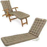 HAVE A SEAT Living - Auflage für Deckchair 180x50 cm - Bequeme Liegestuhl Auflage, 8 cm Dick - Waschbar bis 95°C, Orthopädisch, Wetterfest - Made in Germany (180x50 cm, Goldbraun)