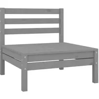 vidaXL Garten-Mittelsofa Grau Kiefer Massivholz