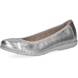 Ballerina, Slipper, Bequemschuh, Schlupfschuh mit Perforation, Gr. 38, silberfarben, , 52678304-38