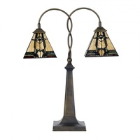 5LL-6322 Tiffany-Tischlampe-Tischleuchte-Schreibtischlampe Clayre & Eef / Lumila