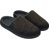Keanu - Pantoffeln für Herren, Tweed, Zum Anschlüpfen TC351 (45,5 EU - 47 EU) (Schwarz/Braun) - Schwarz
