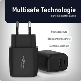 Ansmann USB Ladegerät 18 W mit Power Delivery & Quick Charge 3.0 schwarz