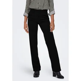 Only Anzughose "ONLRAFFY – Hose mit geradem Bein und Stretchkomfort", Damen, Gr. XL (42), Länge 30, schwarz, Web, Obermaterial: 95% Polyester, 5% Elasthan, unifarben, gerade lang, Hosen Anzughose, Materialmix