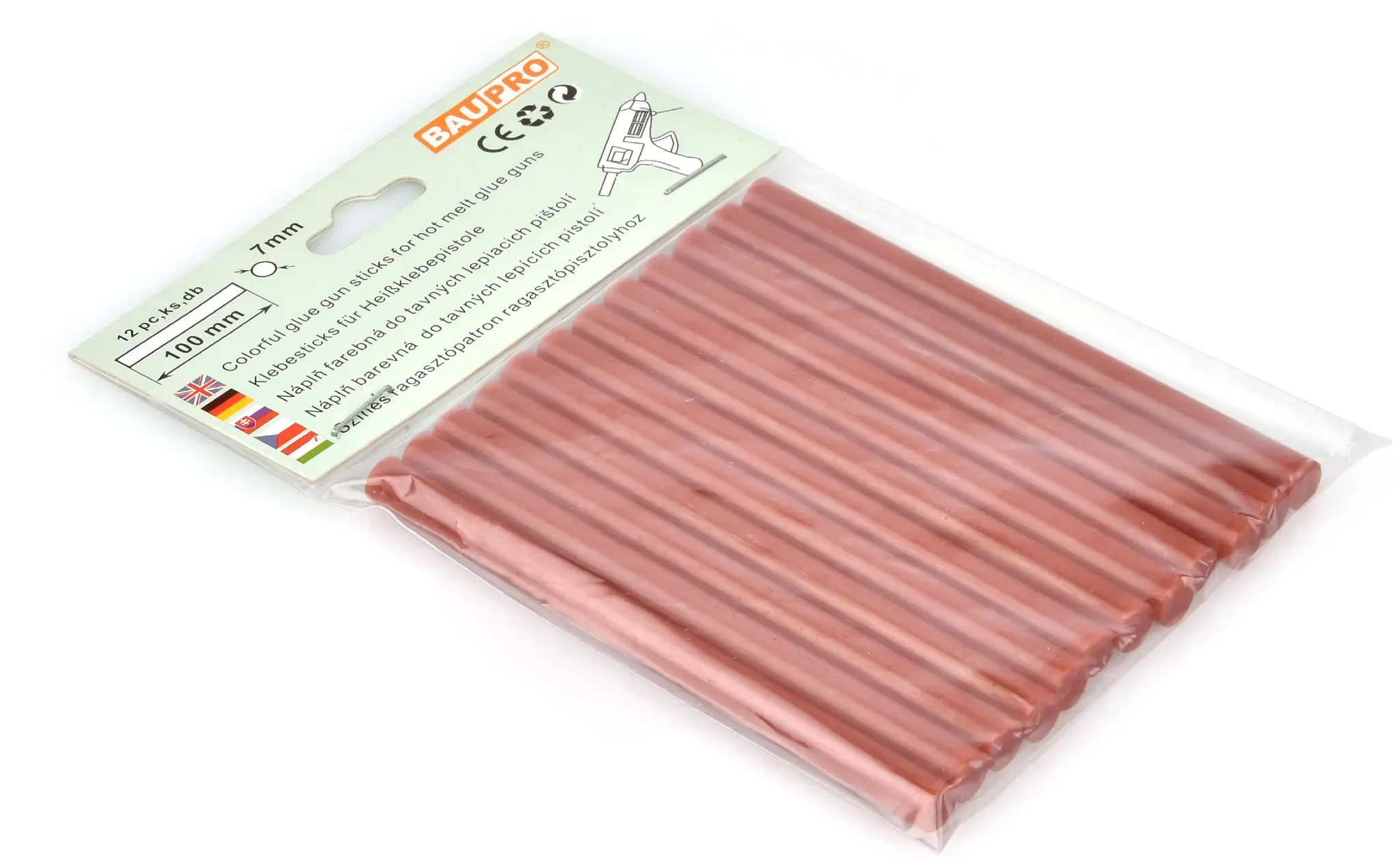 7mm Braun | 12er Pack | Klebesticks Baupro