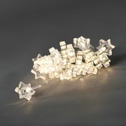 Konstsmide LED Dekolichterkette, klare Sterne, 24 warm weiße Dioden, 24V, Innen, transparentes Kabel