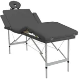 vidaXL Massagetisch mit 4 Zonen Tragetasche Höhenverstellbar Massagebank Massageliege Kosmetikliege Therapieliege Aluminiumrahmen Anthrazit 186x68cm