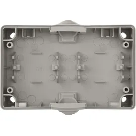 EMOS 2-fach Schutzkontakt-Steckdose mit Klappdeckeln, Aufputz zur Wandmontage, für Feuchtraum und Außenbereich geeignet, 250 V~/16 A max., Schutzklasse IP44/IP54, Schuko, Kunststoff