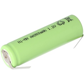 AccuCell NiMH Akku Flat Top Mignon AA 800mAh mit Lötfahne in U-Form
