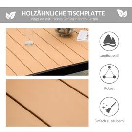 Outsunny Gartentisch 140 x 90 x 74 cm Grau