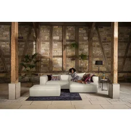 W.Schillig Ecksofa »around-the-block, modern und elegant, bequem, L-Form« mit eleganter Biese, mit Federkern grau