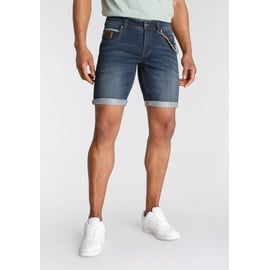 bruno banani Jeansshorts, (Set, 2 tlg mit Band), bequemer Sitz, gerade Beinform, mit praktischen Taschen, Gr. 38 - N-Gr, dark blue, , 85082823-38 N-Gr