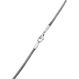 KUZZOI Kette mit Anhänger "Herren Zopfkette Kreuz Gehämmert 925 Silber" Gr. 50, silber, Halsketten, Herren, 50, ohne Stein, Silber 925 (Sterlingsilber), L: 50