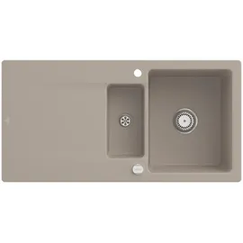Villeroy & Boch Siluet 60 R rechts Einbauspüle keramik almond Excenterbetätigung 1000 x 510 mm